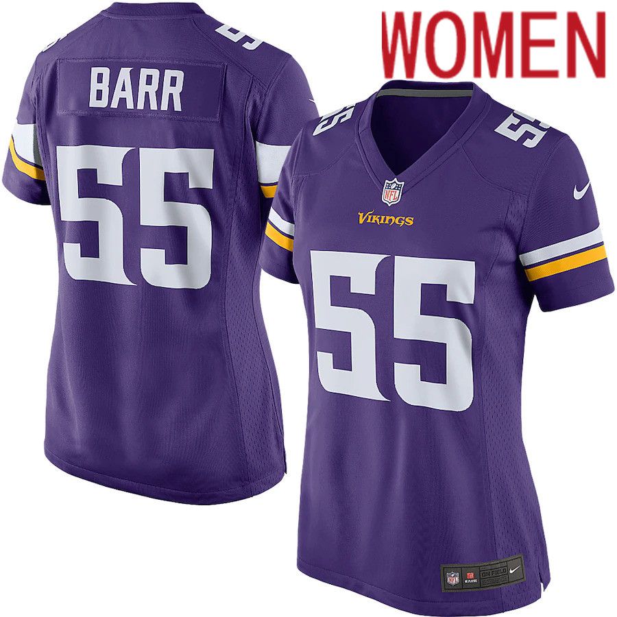 Women Minnesota Vikings #55 Anthony Barr Nike Purple Game Player NFL Jersey->women nfl jersey->Women Jersey